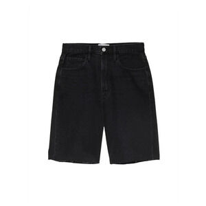 NWT Frame Denim High Rise Bermuda Inkwell Jean Shorts- Raw Hem Black Denim